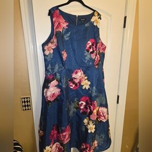 Roz & Ali Blue Floral Dress